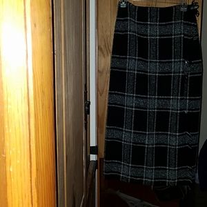 Long Wool Blend Skirt